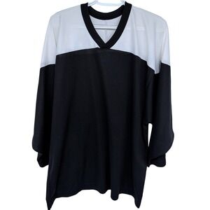 CCM Hockey Jersey Large Mens #14 Blank Black & White Colorblock Sportswear